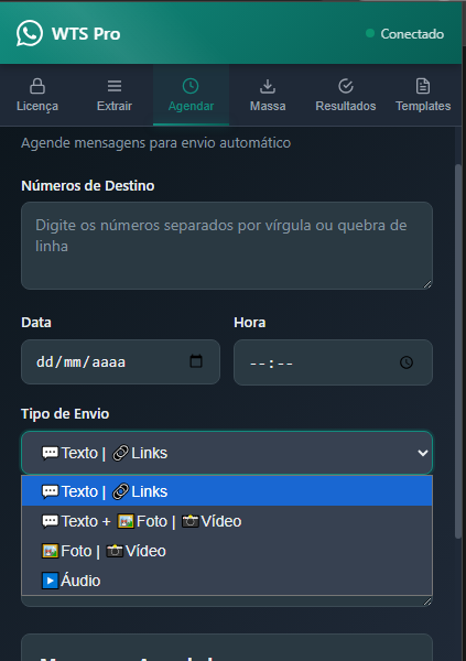Mensagens Agendadas